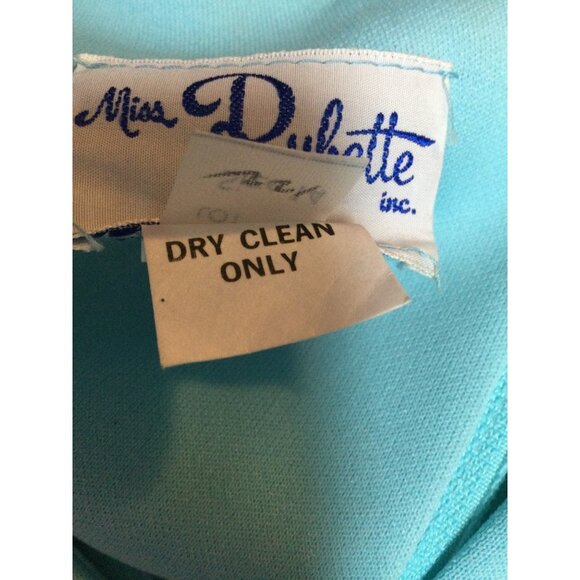 Vintage Miss Rubette Maxi Dress Lace Trim Cape Overlay Blue Size 14 - Picture 10 of 12